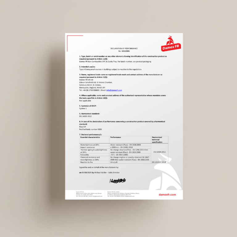 Non-Combustible DPC & Cavity Tray